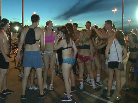 12News's tweet photo. ASU cancelled annual "undie run" due to lack of funding http://t.co/N8oS8kHuOg http://t.co/EFeaL5mqCZ
