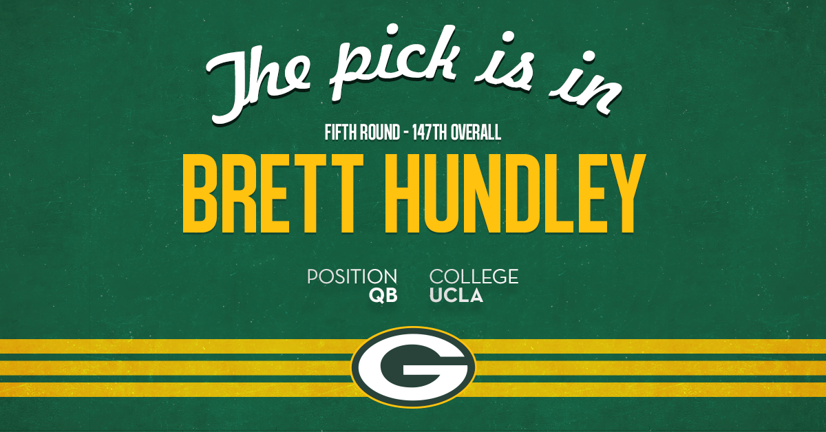 packers's tweet photo. #Packers trade up to draft UCLA QB Brett Hundley at No. 147. http://t.co/B9EFW2Ak2d