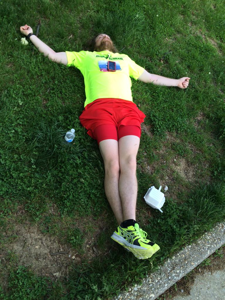 Runnindeadrelay's tweet photo. Naptime for Lucas. #AOR2015 http://t.co/sgcIz0F1El