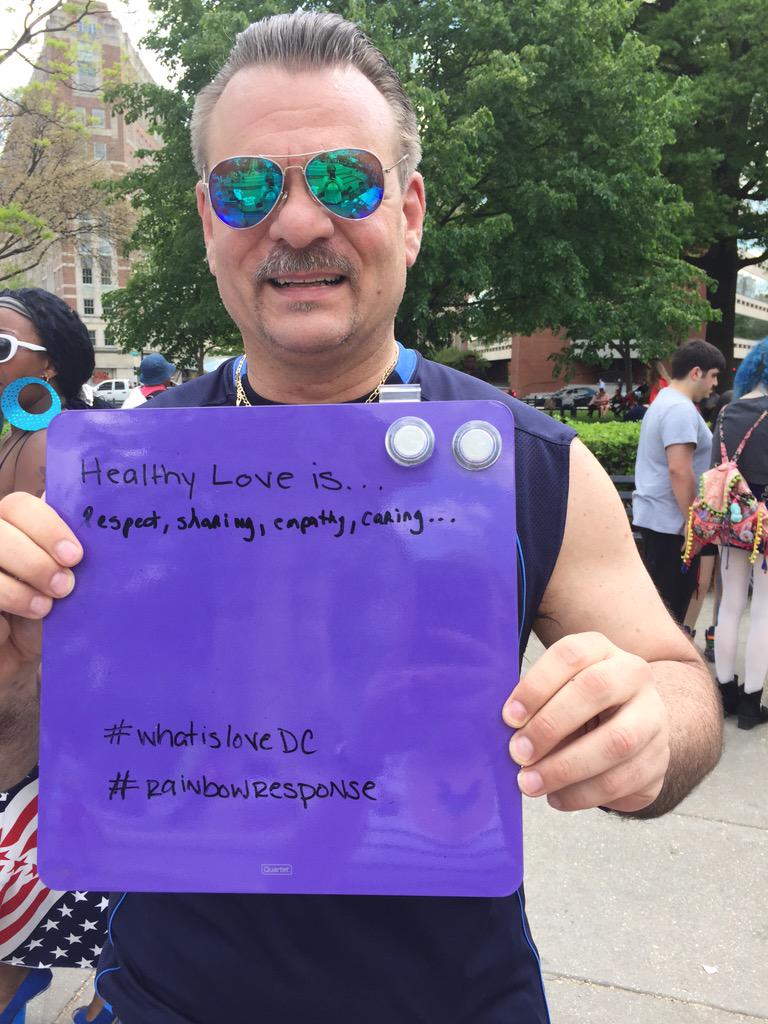 RainbowResponse's tweet photo. Healthy love is respect, sharing, empathy, caring #whatislovedc #rainbowresponse #youthpridedc @dcsticco http://t.co/a02gxFbDJs