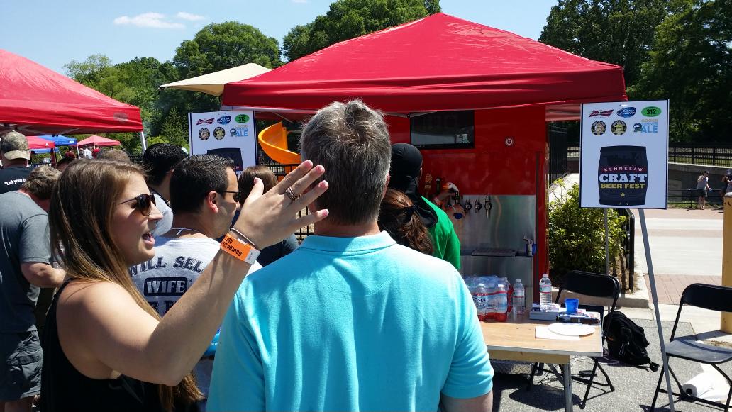 Pluginandpour's tweet photo. #craftbeer #kennesaw #atlantabeer @atlbeerfest @tasteofatlanta people lined up to check out #pluginandpour http://t.co/CLpnYpse6j