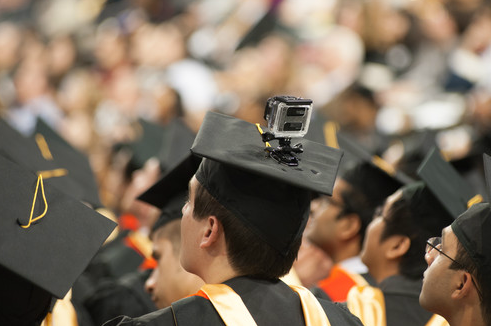 GeorgiaTech's tweet photo. You know it's Georgia Tech graduation when you see @GoPro cameras and @googleglass with caps and gowns. #IGotOut http://t.co/DYbvPnYz2A