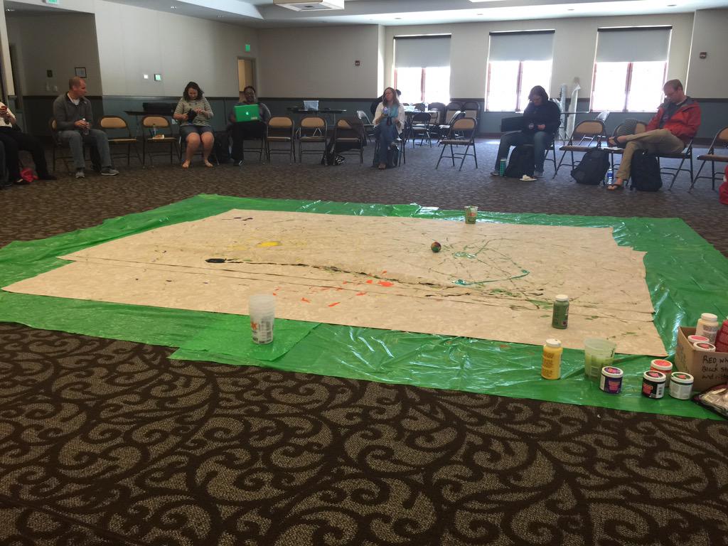 iluveducating's tweet photo. Sphero robot art! #edcampmaker http://t.co/ifSPcObte6