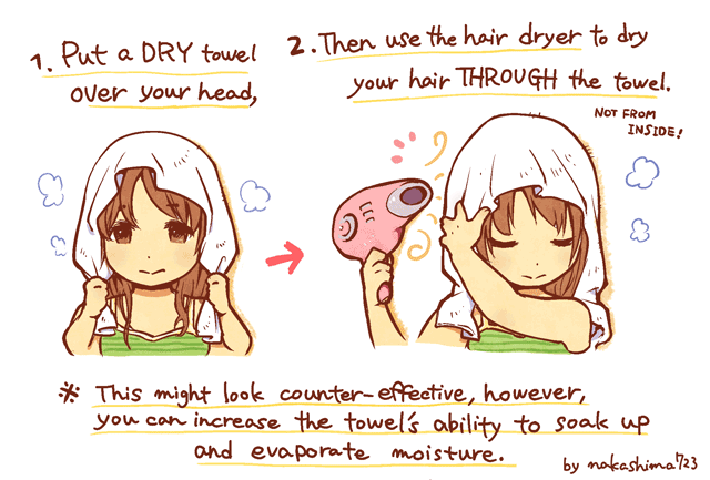 A better way to dry your hair with a hair dryer that gets the job done in HALF of the time.