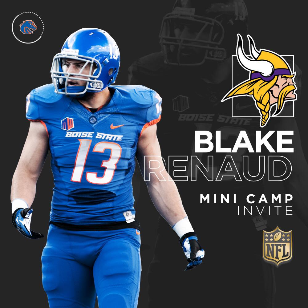 BSURecruits's tweet photo. Congratulations to LB/FB Blake Renaud on his Mini Camp Invitation with the @Vikings! #OnceABroncoAlwaysABronco #LBP http://t.co/UYzQX3Gerv