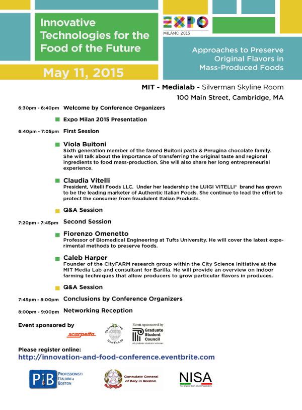 PI_Boston's tweet image. Don't miss our next event on May 11 "Innovative Technologies for the Food of the Future"! MIT @medialab #Expo2015