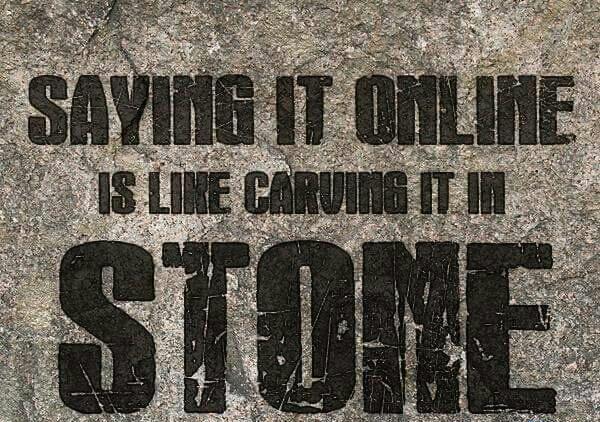SueScheff's tweet photo. Keep in mind, don't drink &use a keypad. Saying it #online is like carving it in stone. #digcit #ROI2015 #socialmedia http://t.co/1Va3jPZQ1m