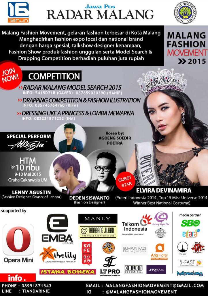 bfastmedia's tweet photo. Prepare yourself for the biggest fashion event in town #MalangFashionMovement @MLG_Fashion2015 👗👖more info👇🏻 http://t.co/9HI6YjlDnL