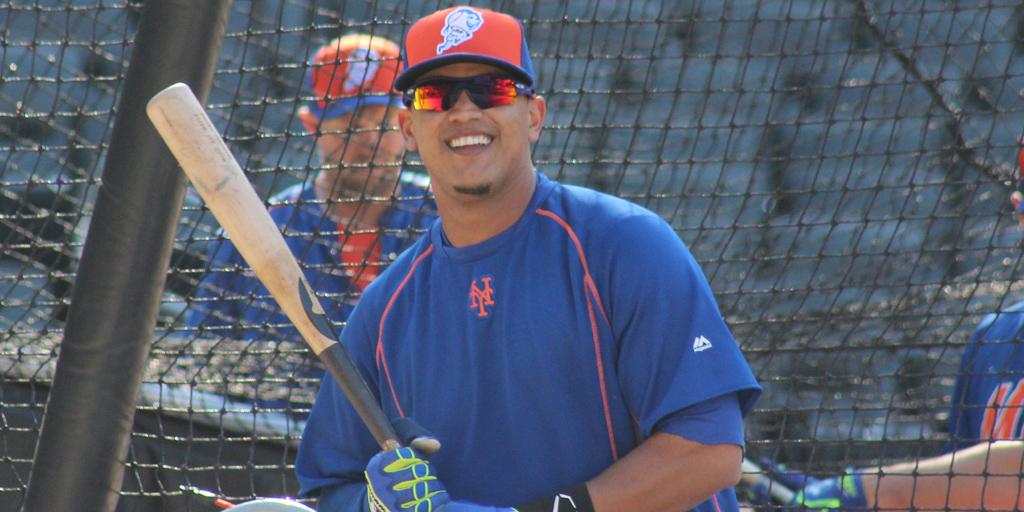 Mets's tweet photo. .@juanlagares2 has tied a club record by getting a hit in the #Mets 1st 12 games at home. #MetsFacts http://t.co/5CULPyo4hI