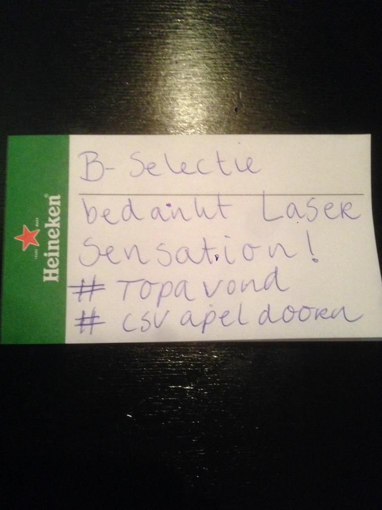 csvapeldoornO23's tweet photo. Topavond bij #lasersensation #apeldoorn #bselectie #teamuitje Irma en Sean topwerk geleverd!! http://t.co/JfvwNbt5zz