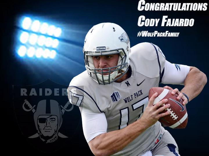 NevadaFootball's tweet photo. Congratulations @CodyFajardo17 , just signed with The Oakland Raiders

#WolfPackFamily
#KeepChopping
#OaklandRaiders http://t.co/kG67i4F9JI