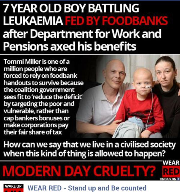7 year old boy battling leukaemia relies on foodbank   #VoteCameronOut