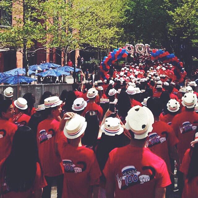 Penn's tweet photo. One more from #HeyDay100. Down the bridge headed to College Green! #penn #heyday http://t.co/mTwiO28ZsO http://t.co/MToniOggWA