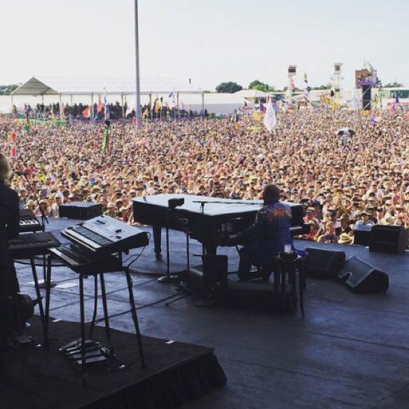 VisitNewOrleans's tweet photo. Saturday night’s alright when Sir @eltonjohndotcom takes the stage. Photo: @RobinMBarnes #jazzfest2015 http://t.co/2ExGLG46AP
