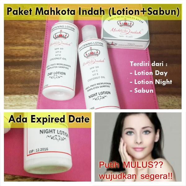Paket mahkota Indah! Lotion Day
+ Night + Sabun mahkota Indah. Hanya 80.000! SMS/WA 0896-7703-8015. Free tote bag