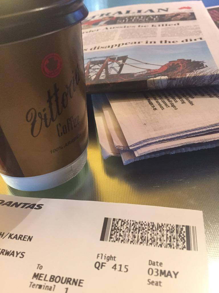 planeteck's tweet photo. Essentials for an early morning flight #Melbourne #TVWeekLogies http://t.co/V2k1GuTxHe
