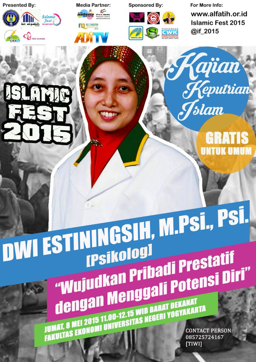 if_2015's tweet photo. Ayuuk ikuti juga Rangkaian Acara Islamic Fest 2015
@ Barat Dekanat FE UNY
Jum'at, 8 Mei 2015 jam 8.00-17.00 WIB http://t.co/jKurIn89z3