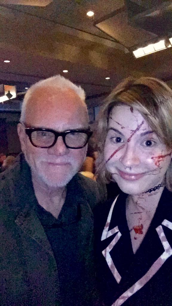 bl00dymist8kes's tweet image. I met my love again. #MalcolmMcDowell #TexasFrightmareWeekend  he's so perfect.