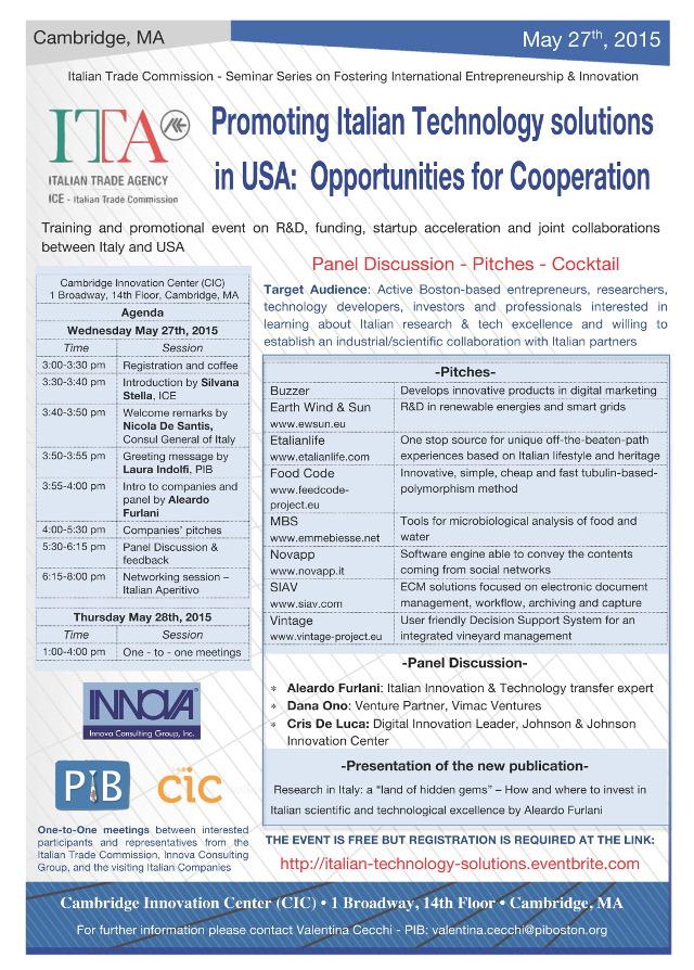 PI_Boston's tweet image. A month full of events! May27 a discussion on joint collaborations Italy-U.S. for start ups lnkd.in/efNNN8X