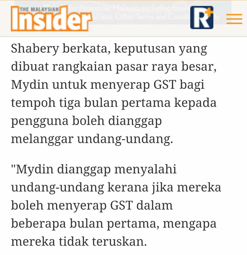shaberyc's tweet photo. Saya xpernah ckp Serap GST melanggar undang2, #TheMalaysianInsiderSpin kenyataan saya, xhabis2 buat fitnah TMI ni. http://t.co/cvPquXT512