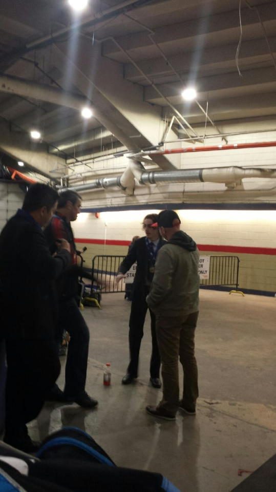 steamer_21's tweet photo. John Chabot from Hit the Ice talking to Riley after bronze  metal game at NAHC http://t.co/YNheg0qE6y