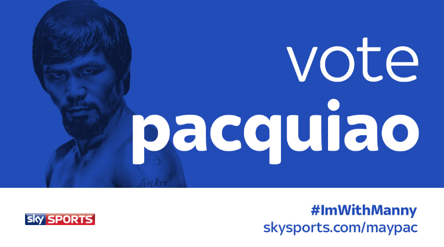 Is Manny going to win? Simply RT for Pacquiao if you think he is going to deliver the goods sky.me/1znZq40