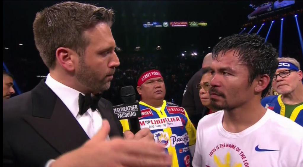 This interviewer ... I think he needed a left hand!