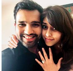 RohitSharmaFC's tweet photo. BREAKING NEWS! @ImRo45 engaged with @ritssajdeh on 28th March!! Congratulation love birds! 😊❤ http://t.co/D5DkseiGDs