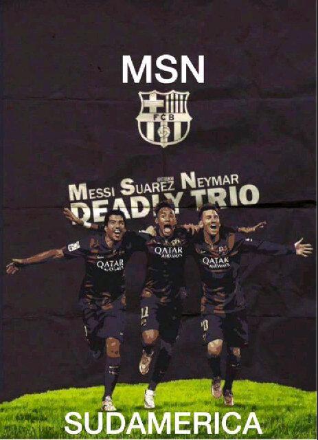 McArix's tweet photo. @elzozi_ MSN...Trio of Nemesis..108goals &amp; Counting.. Nxt up Bayern down.. http://t.co/iA5mZXLe3e