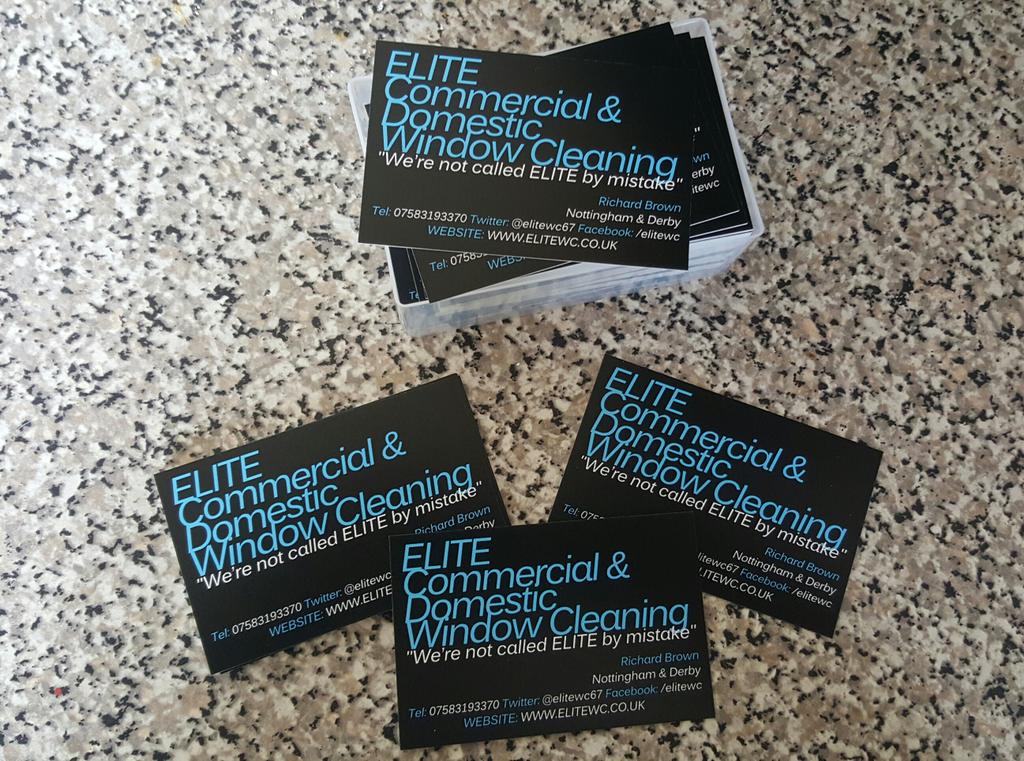 ng_clean's tweet photo. New business cards!
"We're not called ELITE by mistake"

#CleanerWindows

#Nottingham
#Derby

http://t.co/3Kx0d9xxcx http://t.co/rm0cuxL4hk