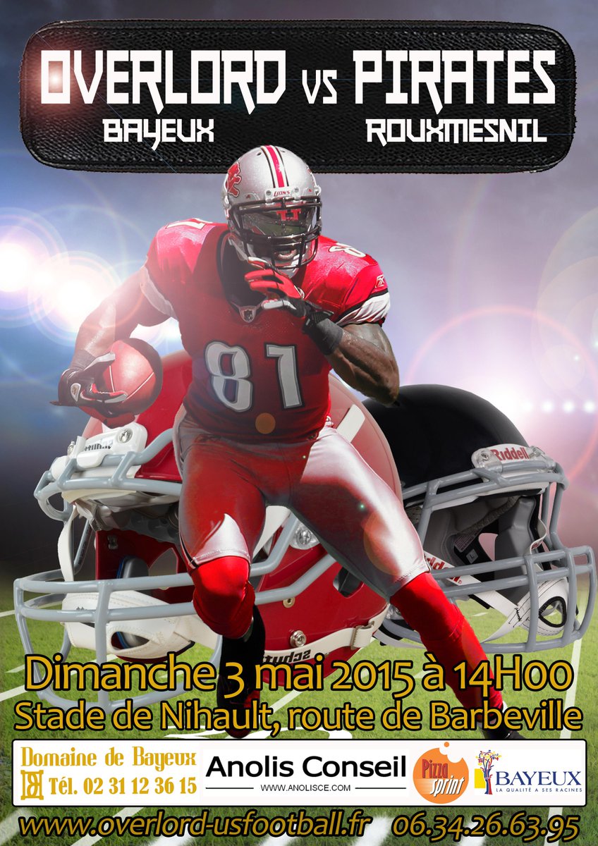 OverlordBayeux's tweet photo. Venez soutenir l'Overlord de Bayeux pour cette demi-finale régionale à domicile #Teamwinner #NeverDie #FootUS http://t.co/0o2HwGdSh6