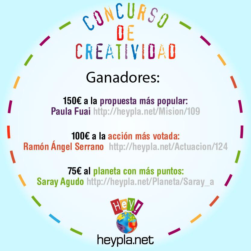 Hey_Planet's tweet photo. Ganadoras del concurso: Paula Fui, misión (150€); Ramon Ángel Serrano, Actuación (100€); Sarai Agudo, Planeta (75€) http://t.co/6AILMTIKLx