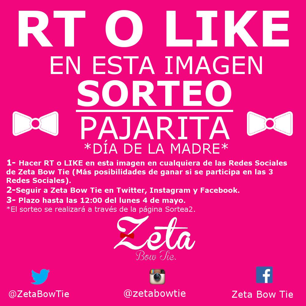 ZetaBowTie's tweet photo. ¡¡¡SORTEO DÍA DE LA MADRE!!! 
Haz RT o LIKE. 
- INSTAGRAM: @zetabowtie
- FACEBOOK: Zeta Bow Tie pajaritas y pañuelos. http://t.co/NBvFlCQKXZ