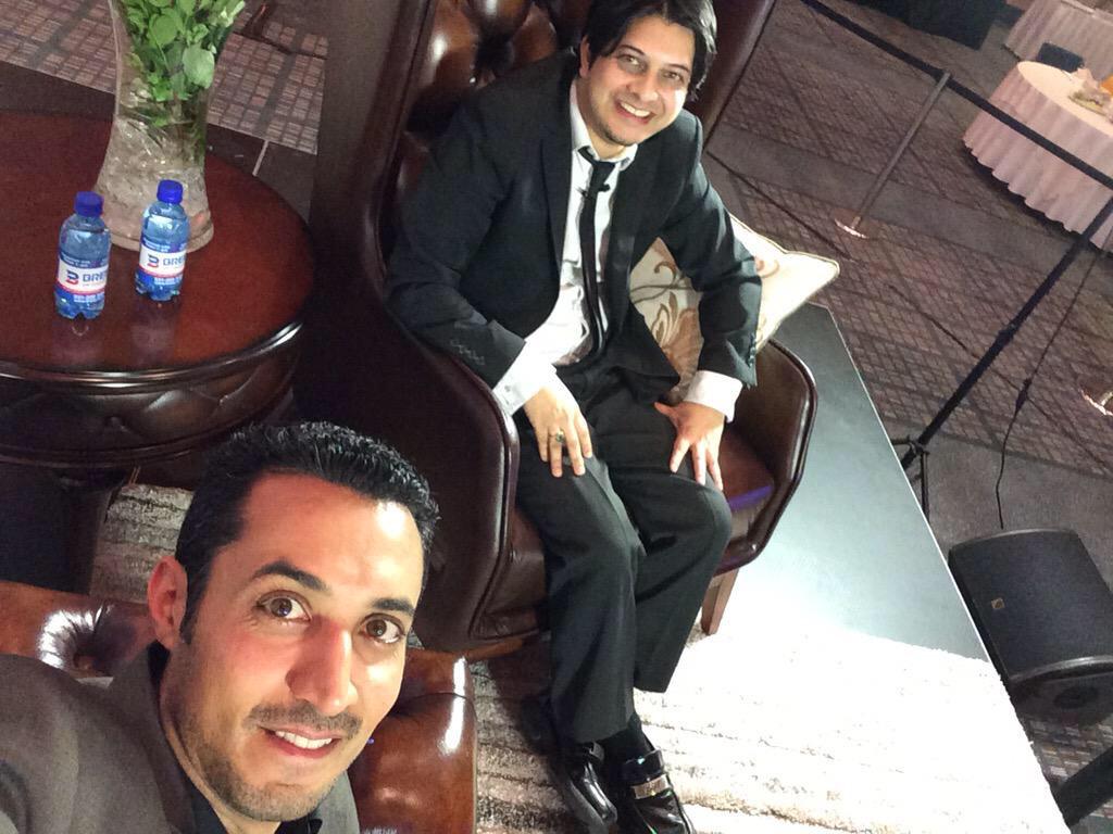 FaizalSayedTV's tweet photo. Riaad Moosa took this selfie of him and I during the live TV recording of #Muslink http://t.co/TfceOA3oAA