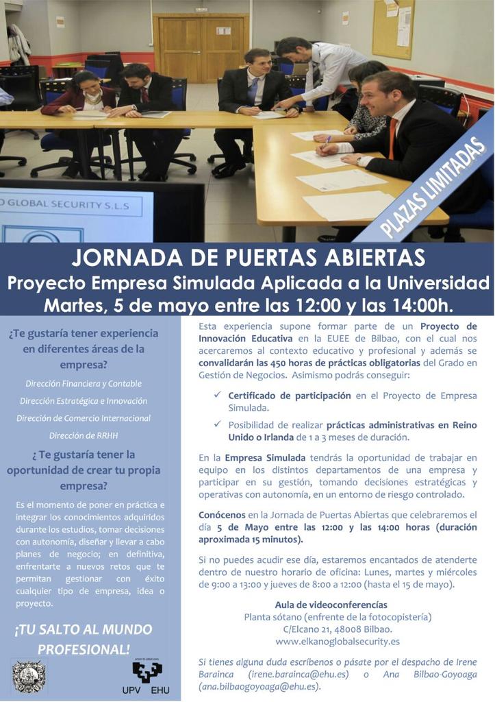 Altuna92's tweet photo. El martes estaremos encantados de presentaros EGS. Conózcanos! @ElkanoGlobal @elcanomarkint @CCDCTeam @upvehu http://t.co/jph44fRJHV