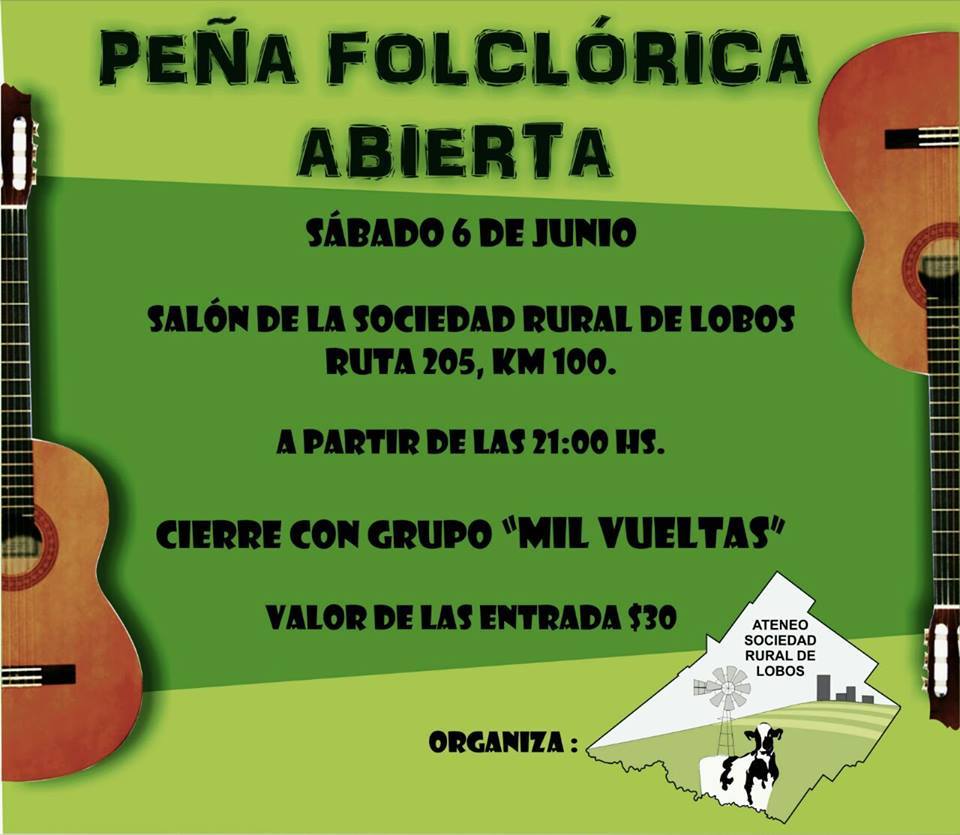 Peña Folclórica Abierta #sabado #6junio a partir de las 21 hs