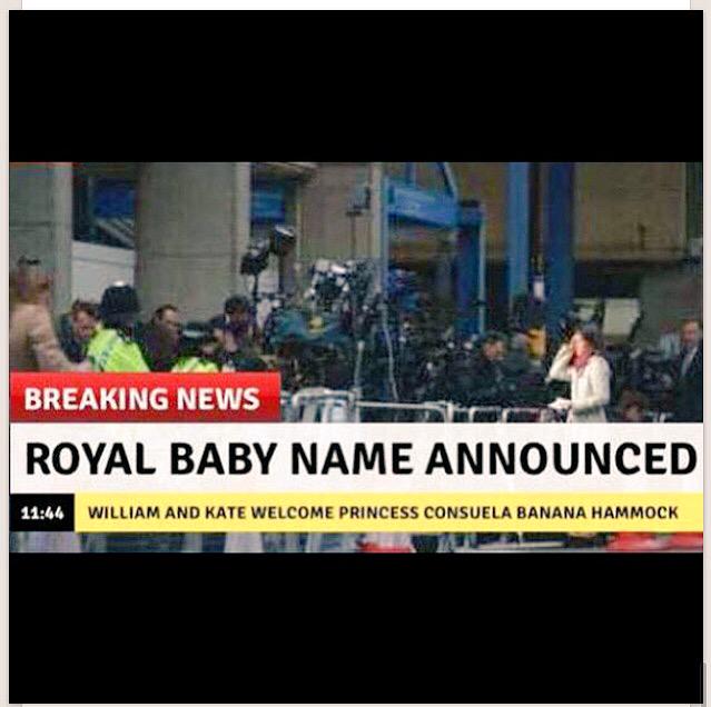 ollielocke's tweet photo. William and Kate baby name announced.. Xx http://t.co/Vcv0AzXaY1