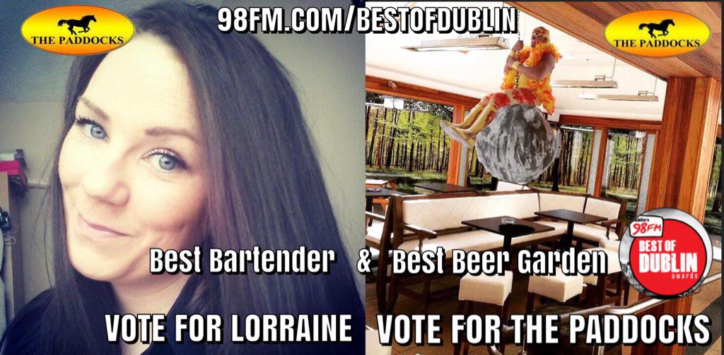 BigScreenQuiz's tweet photo. @98FM &amp; the #98fmThunders must call out to the @Paddockss next Thursday to see #BestinDublin #Bartender @Lor_xx http://t.co/0dUu3jqhIy