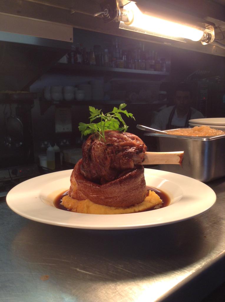 Lamb shank for Sunday lunch at the WhiteHart brewpub