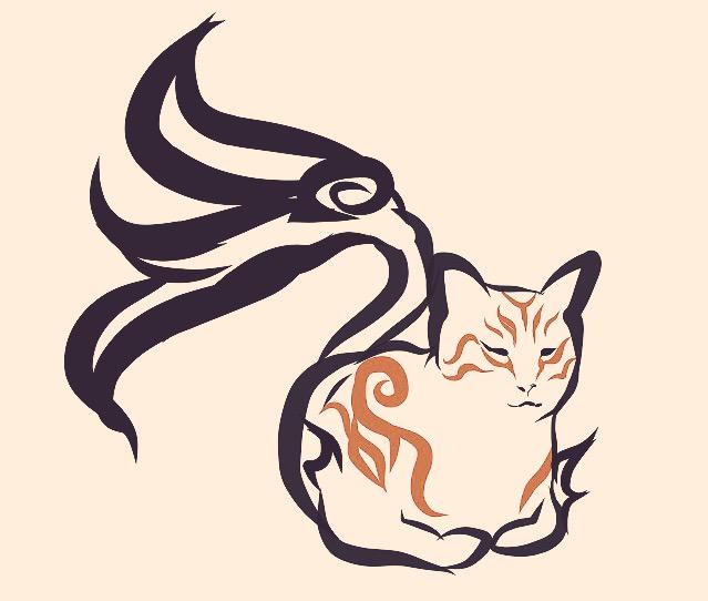 ねこまた Di Twitter 大神猫 かっこいい猫の模様を赤で描いてみた Http T Co Kffwthmazh Twitter