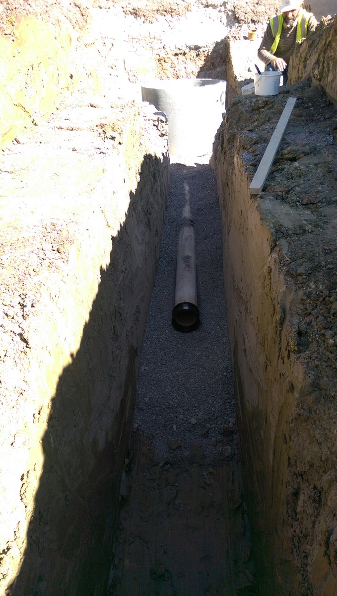 adventbuild's tweet image. Road drainage being installed #groundworks