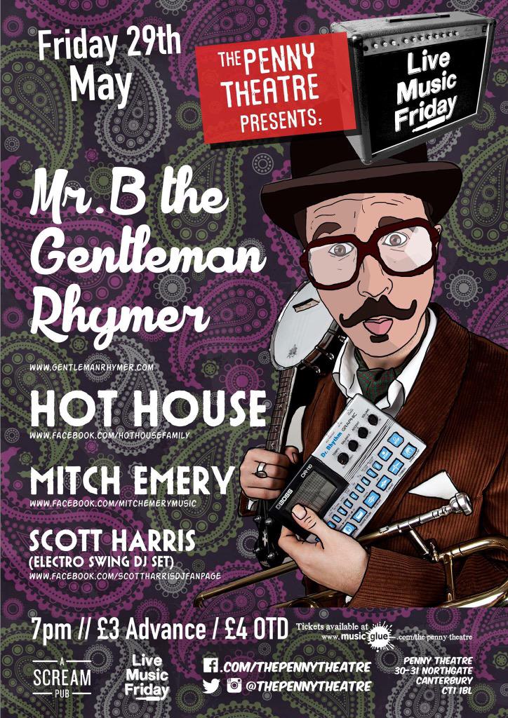 ThePennyTheatre's tweet photo. TONIGHT!
@gentlemanrhymer @mitchemerymusic #HotHouse @ScottHarris_DJ
£4 Entry #ChapHop
Tickets http://t.co/uIwdPYUwdM http://t.co/BCfFaHrW01
