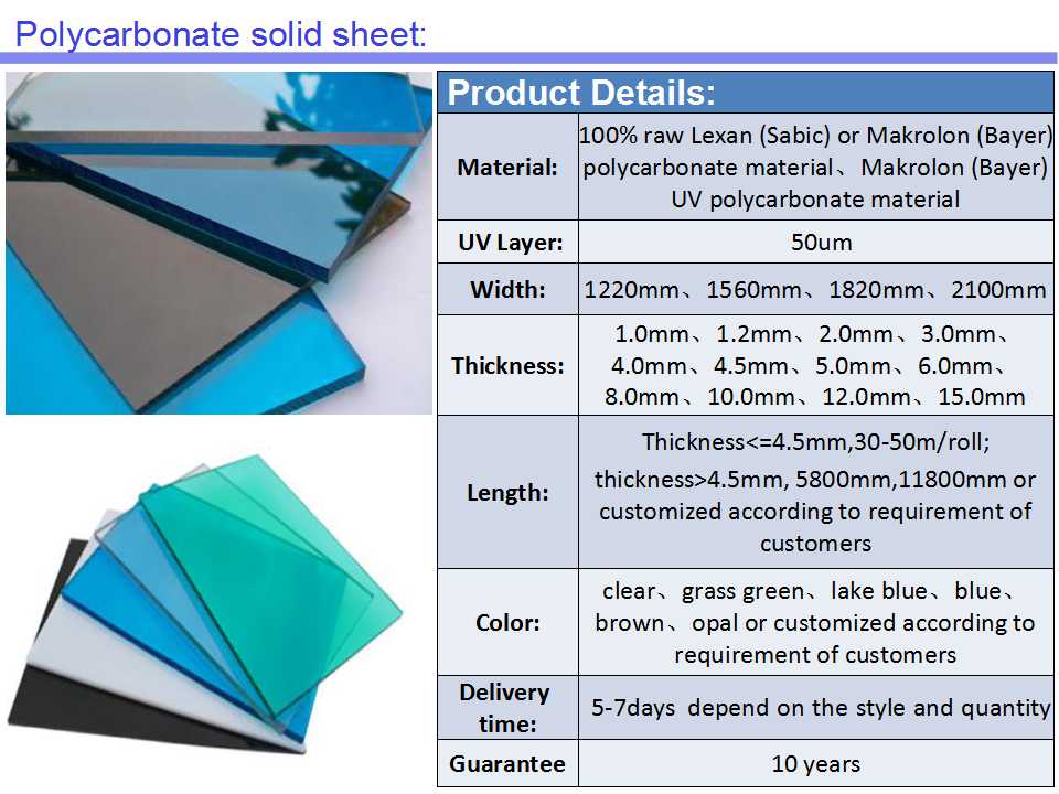 polycarbonate solid sheet
