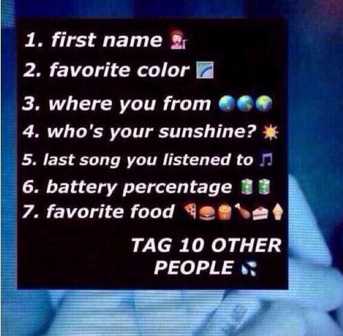 LexaCommander's tweet image. Tagged by @Loving_Clexa 
1. Secret 🙊
2. Violet
3. Spain
4. Alycia Debnam Carey
5. Welcome to the black parade
6. 78