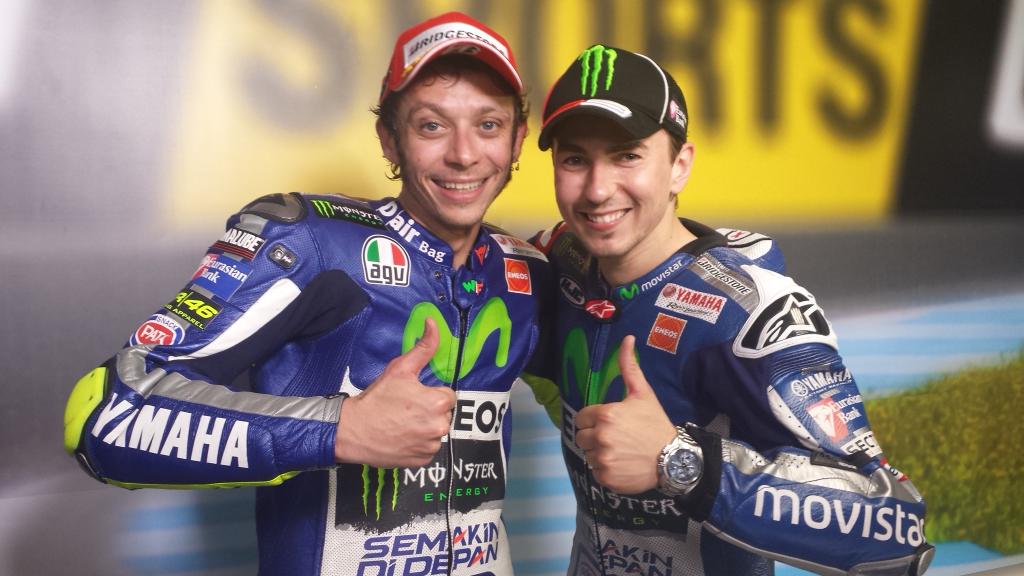 YamahaMotoGP's tweet photo. Great job guys! @lorenzo99 and @ValeYellow46 for this amazing double podium at Jerez #SpanishGP #MovistarYamaha http://t.co/utqIM4zA2s
