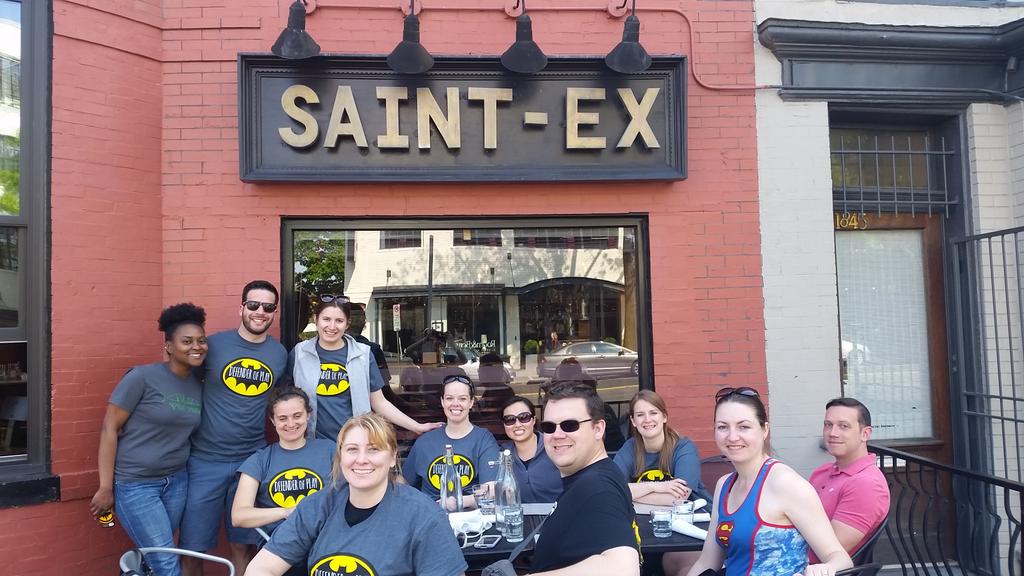 ProjectPlaytime's tweet photo. Thank you @cafesaintex for sponsoring our #postrun #brunch! What a great way to celebrate our #defenderofplay #5K! http://t.co/WqbDH1FgIa