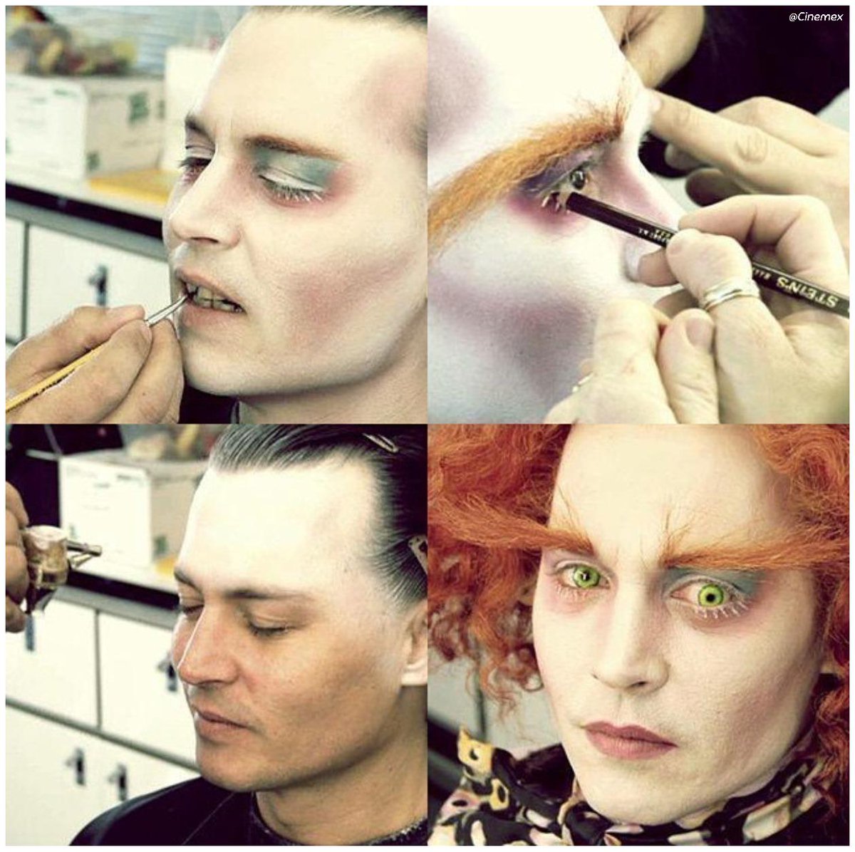 Cinemex's tweet photo. ¿Qué te parecen estás imagenes del detrás de cámaras de Alicia?

Convirtiendo a Johnny Depp en un sombrerero loco... http://t.co/J3MHyit00B