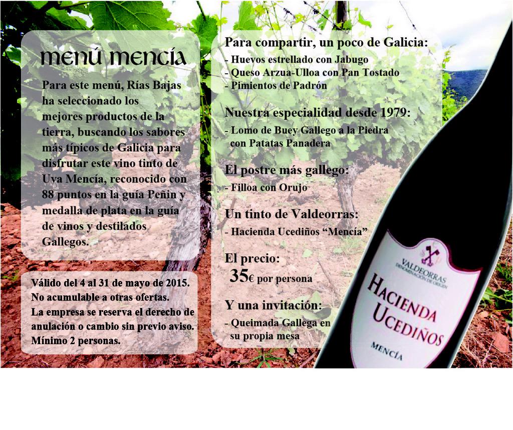 RiasBajas1979's tweet photo. 2º menú en colaboración con Hacienda de Ucediños esta vez la mejor Carne Gallega acompañada del mejor Mencia de 2014 http://t.co/CIzprbgE35