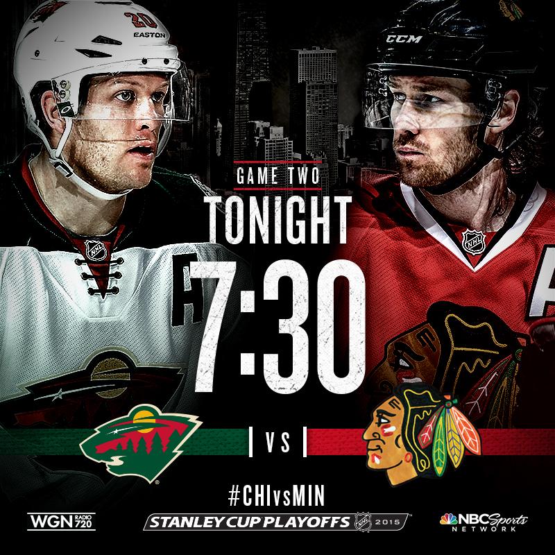 NHLBlackhawks's tweet photo. GAME 2! TONIGHT! The #Blackhawks look to take a 2-0 series lead before leaving UC ice. Buzz: http://t.co/3G2t7qJlXB http://t.co/AIi7wvn7lp