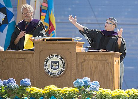 Generosity, kindness, hard work: <a href="/Zingermans/">Zingerman's</a> founders' advice to grads. myumi.ch/Lqg2w #URecord #MGoGrad